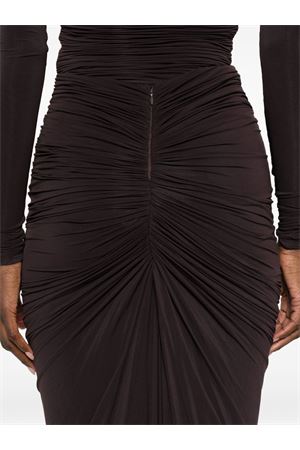 Dark brown asymmetrical draped skirt FRANCESCO MURANO | 429T06500